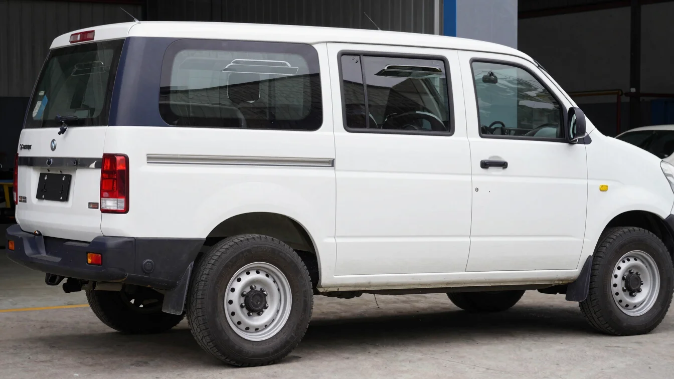 Editorial automotive photo of a utility vehicle parked at a local